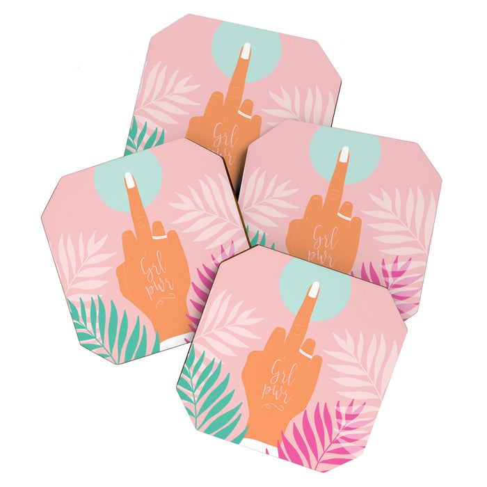 Grl Pwr #girlpower #feminist #society6 Coaster Gallery Image 1