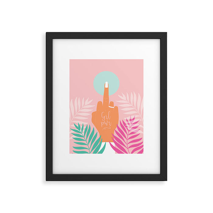 Grl Pwr #girlpower #feminist #society6 Framed Art Print Gallery Image 1