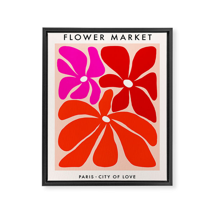 Groovy flower market from city of love Framed Canvas Print Gallery Image 1