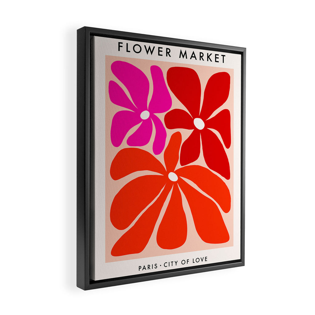 Groovy flower market from city of love Framed Canvas Print Gallery Image 2