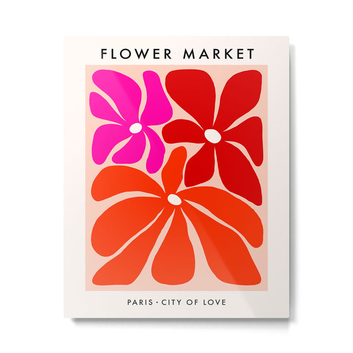 Groovy flower market from city of love Metal Print Gallery Image 1