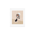 Hanging out with you forever - Cat, Plant and Moon Art Print Gallery Image 1