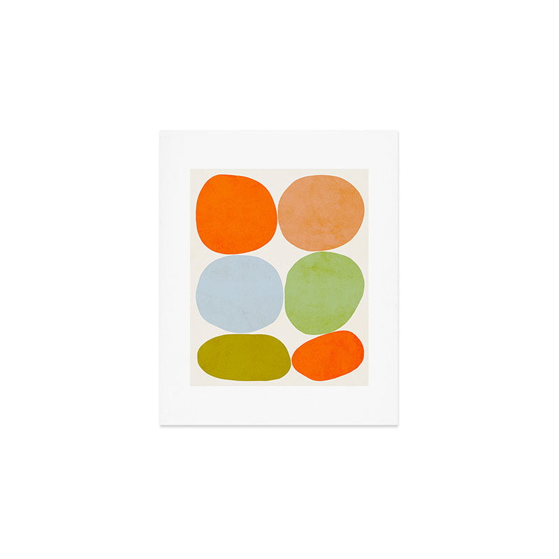 Happy Pebbles â¢ Organic Geometry Bold Pastels Art Print Gallery Image 1