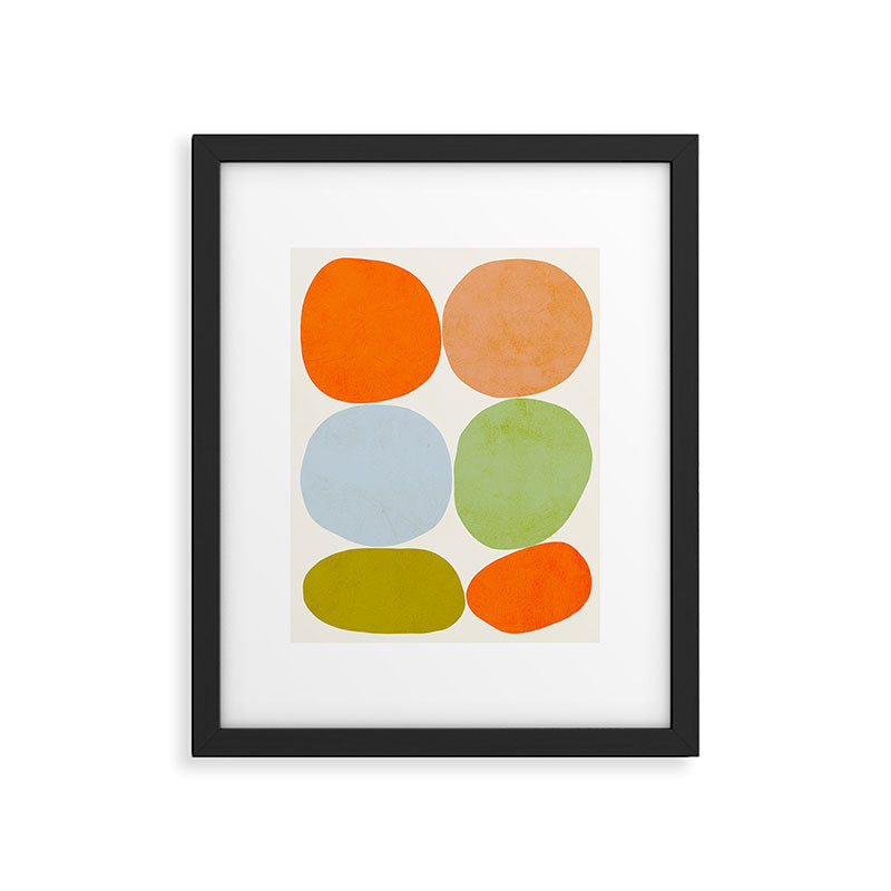 Happy Pebbles â¢ Organic Geometry Bold Pastels Framed Art Print Gallery Image 5