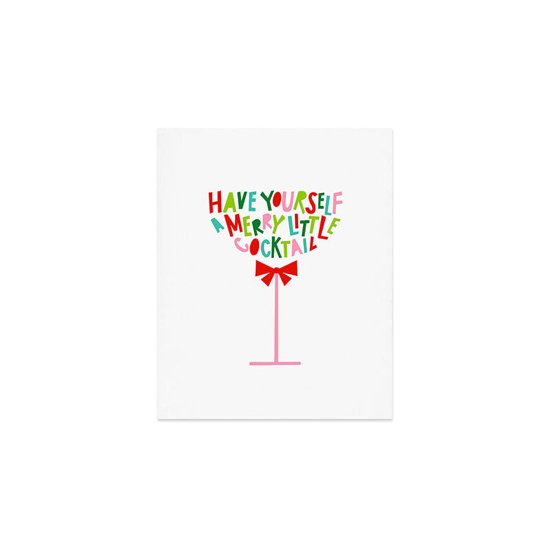 Have Yourself a Merry Little Cocktail - Festive Cocktail Typography Art Print Gallery Image 1