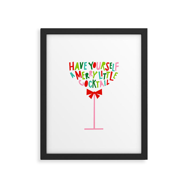 Have Yourself a Merry Little Cocktail - Festive Cocktail Typography Framed Art Print Gallery Image 6