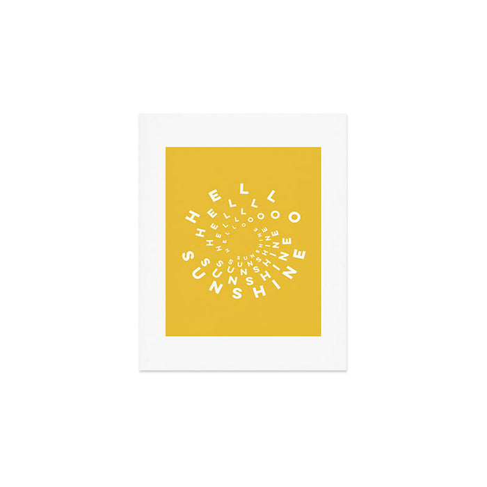 Hello Sunshine #positivity #typography Art Print Gallery Image 1