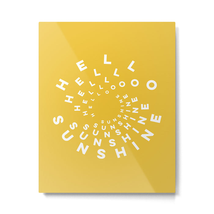 Hello Sunshine #positivity #typography Metal Print Gallery Image 1