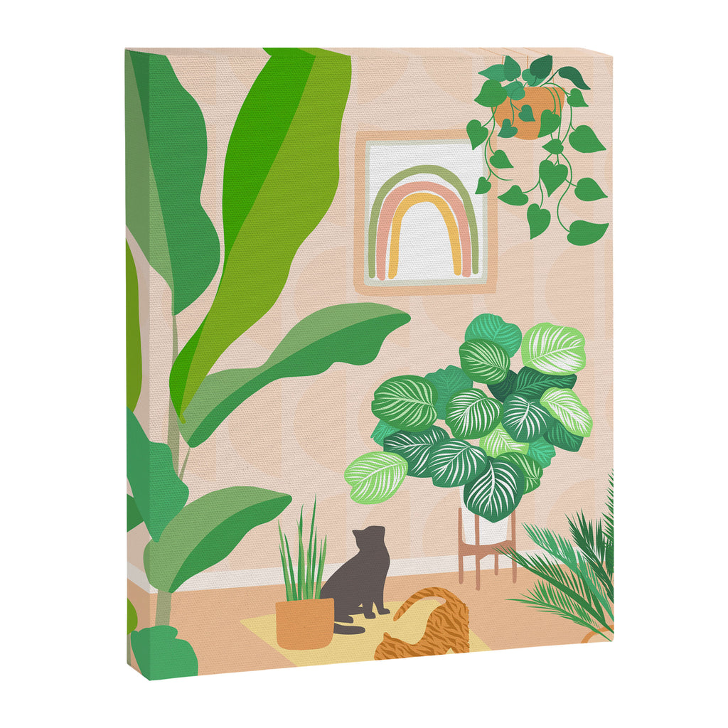 Home Green Home Garden with Cats Canvas Print Gallery Image 6