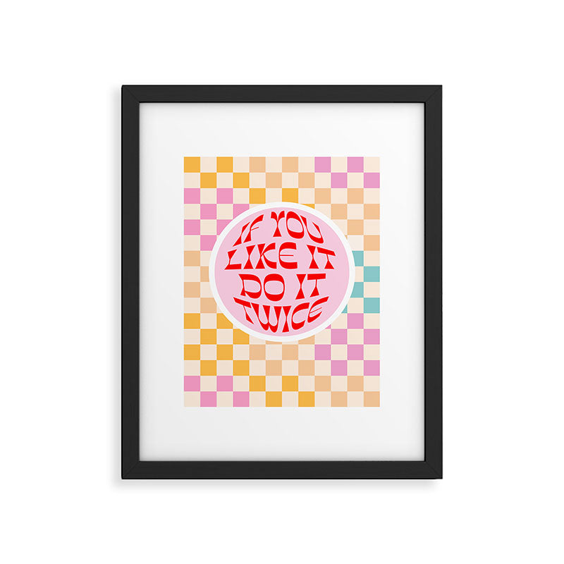 If you like it... Retro and  Fun words on checks  Framed Art Print Gallery Image 5