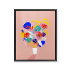 Keep Growing - Tropical plant on peach Framed Canvas Print Gallery Image 8