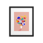 Keep Growing - Tropical plant on peach Framed Art Print Gallery Image 6