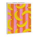 La Banane - Banana fruit market poster on aqua and pink and orange Canvas Print Gallery Image 6
