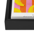 La Banane - Banana fruit market poster on aqua and pink and orange Framed Canvas Print Gallery Image 3