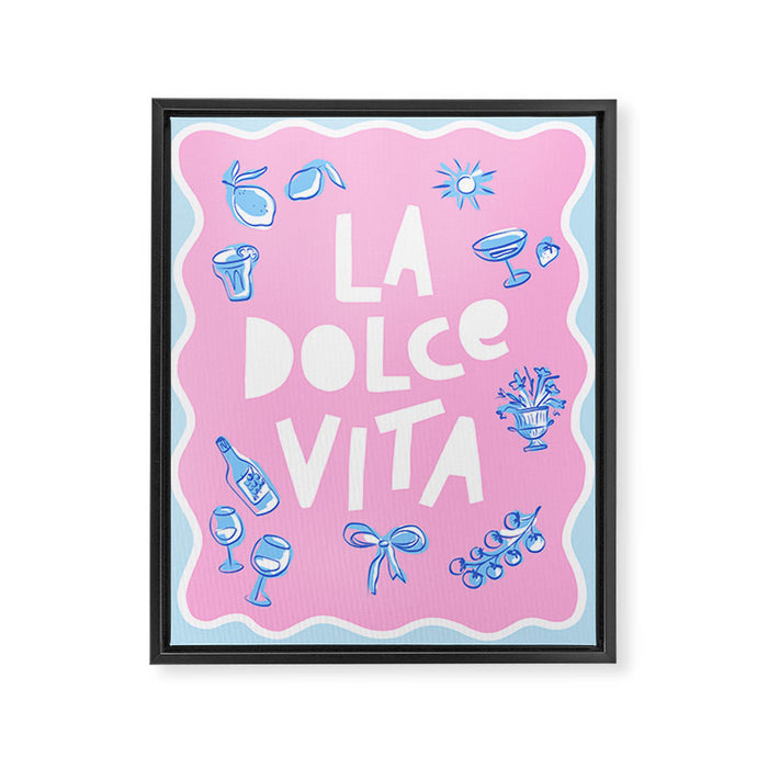 La Dolce Vita Summer Sketches Italian Style Framed Canvas Print Gallery Image 1