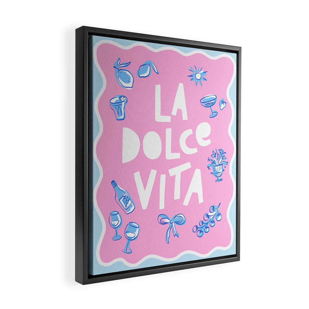 La Dolce Vita Summer Sketches Italian Style Framed Canvas Print Gallery Image 2