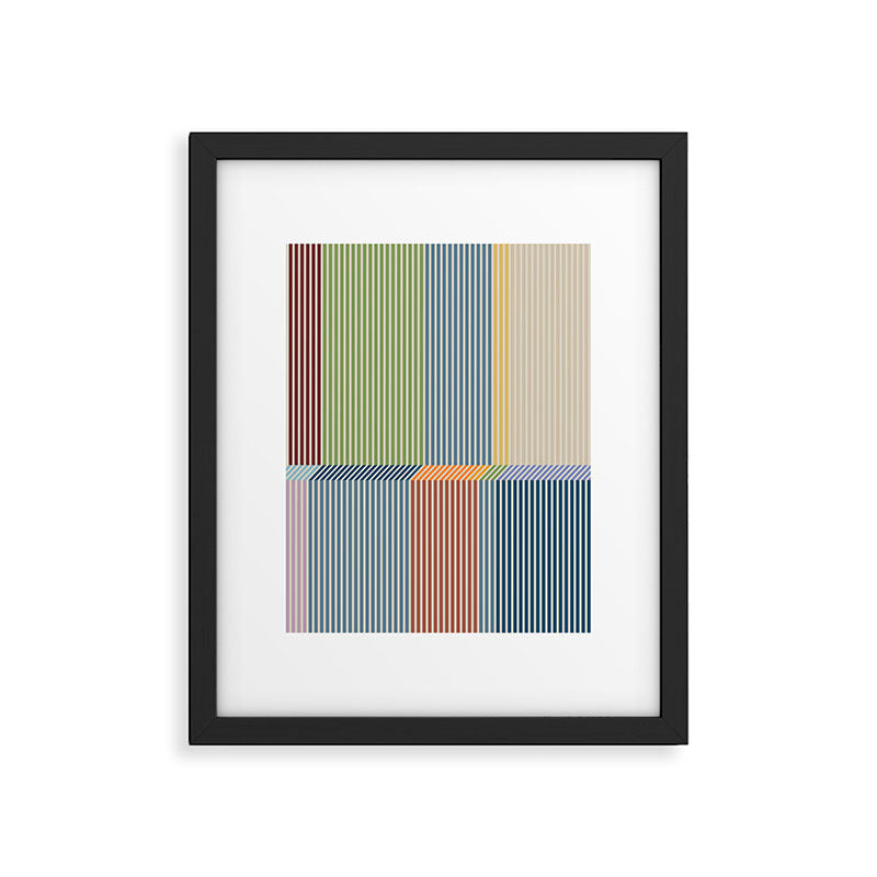 Linear Bauhaus Pattern 1 Framed Art Print Gallery Image 5
