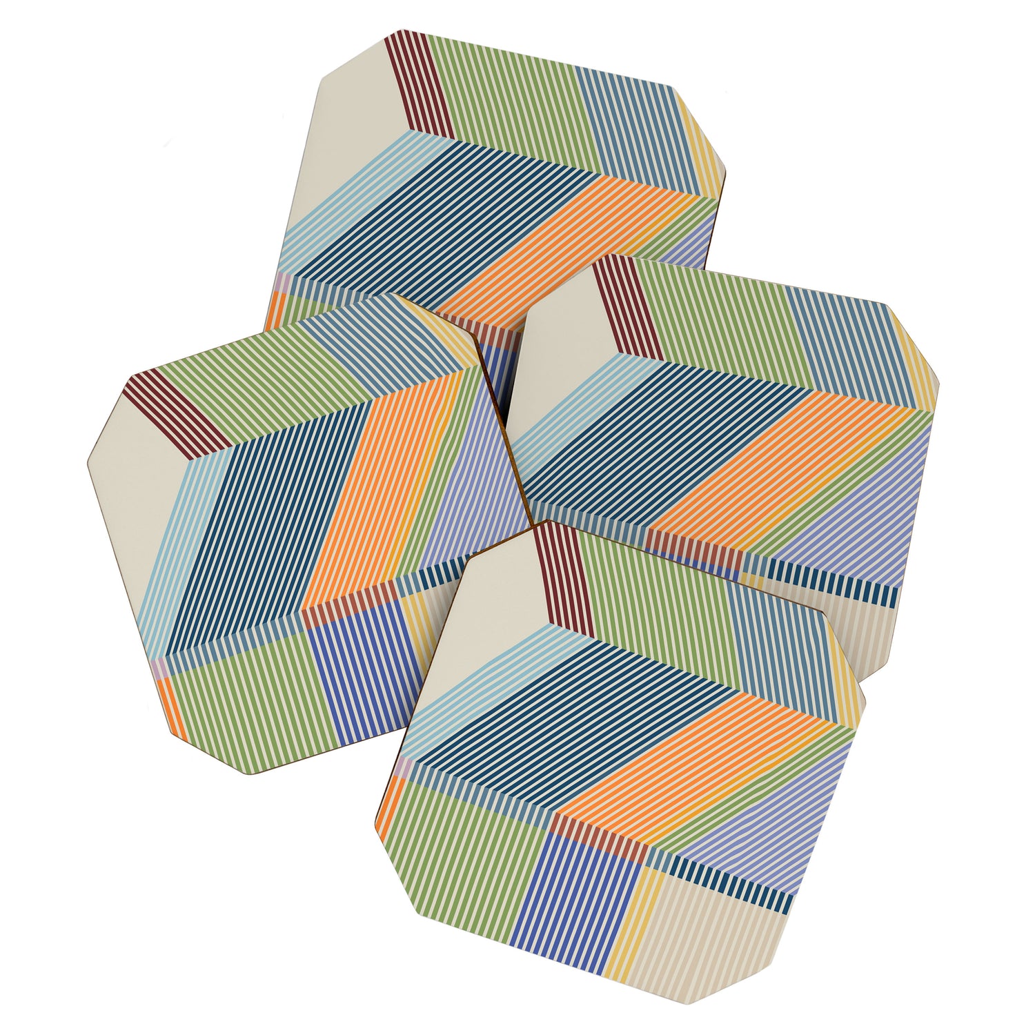 Linear Bauhaus Pattern 2 Coaster Gallery Image 1