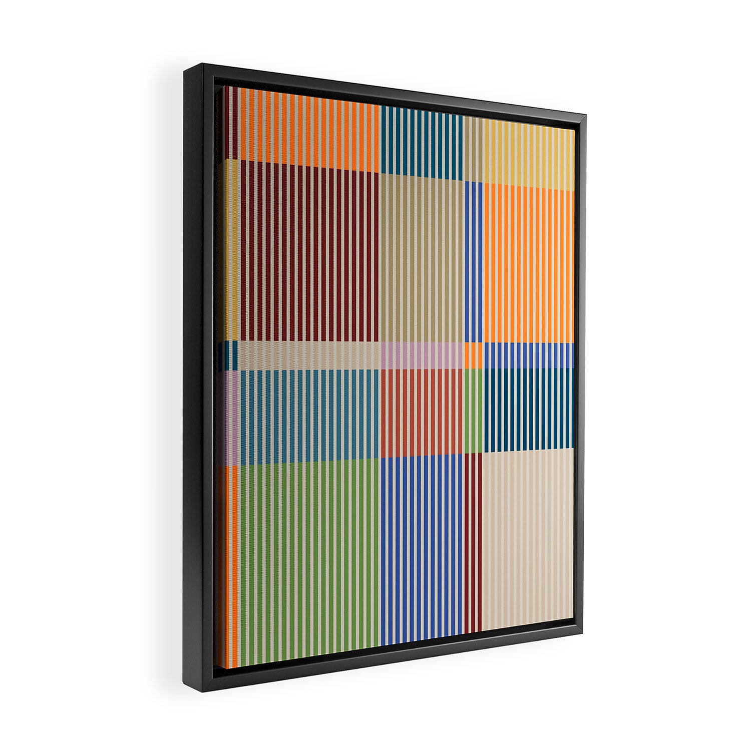 Linear Bauhaus Pattern 3. Framed Canvas Print Gallery Image 2