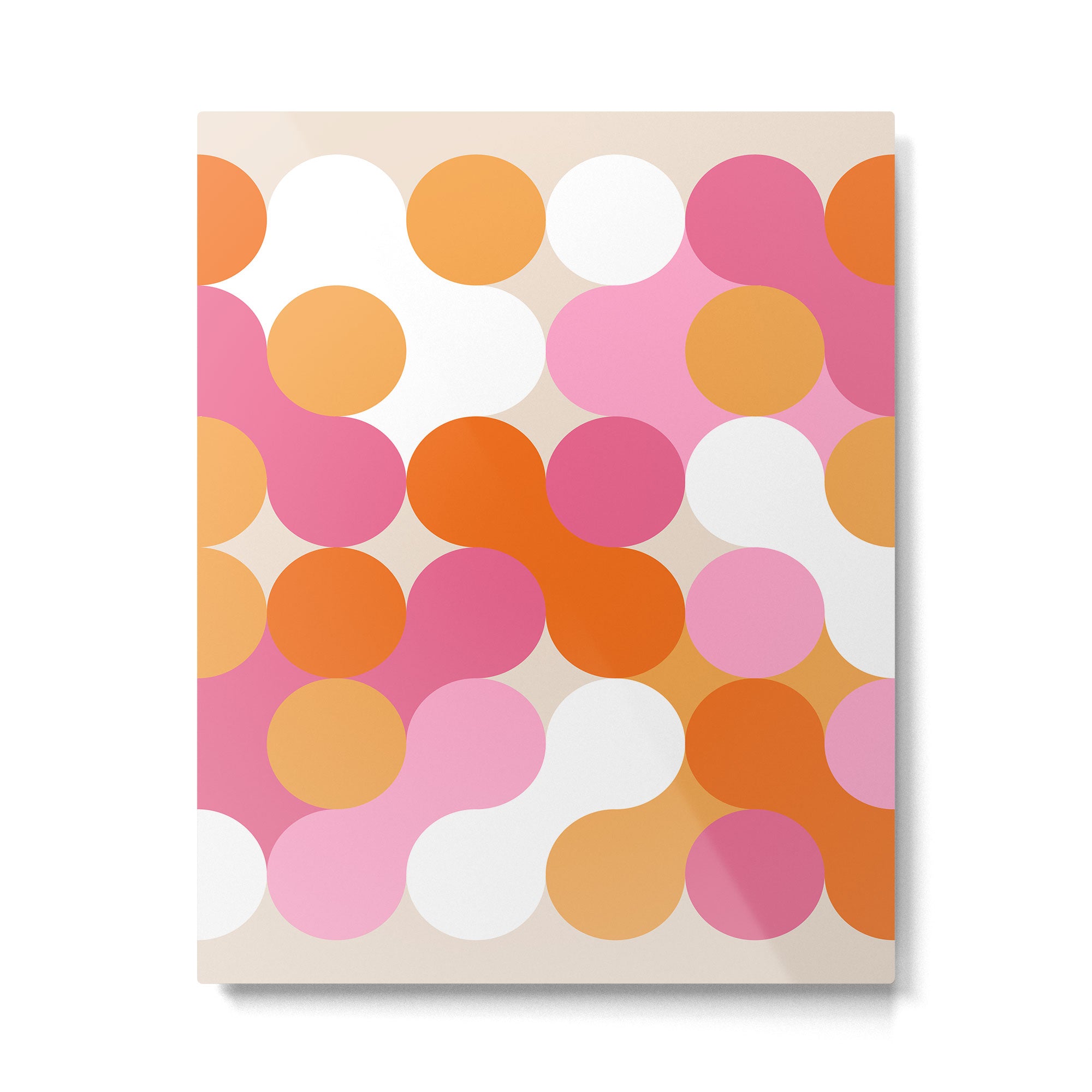 Liquid dot pattern 1 - yellow, orange, pink & white Metal Print Gallery Image 6
