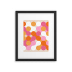 Liquid dot pattern 1 - yellow, orange, pink & white Framed Art Print Gallery Image 6