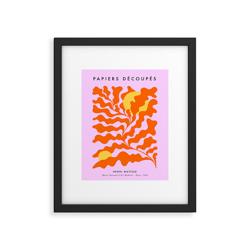 Matisse cut-outs - Pink & Orange Leaf on Sun Framed Art Print Gallery Image 5