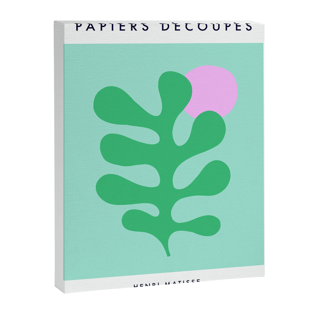Matisse Poster 2. Leaf & Sun in Green & Pink Canvas Print Gallery Image 6