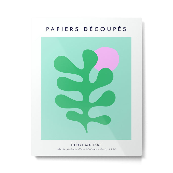 Matisse Poster 2. Leaf & Sun in Green & Pink Metal Print Gallery Image 1