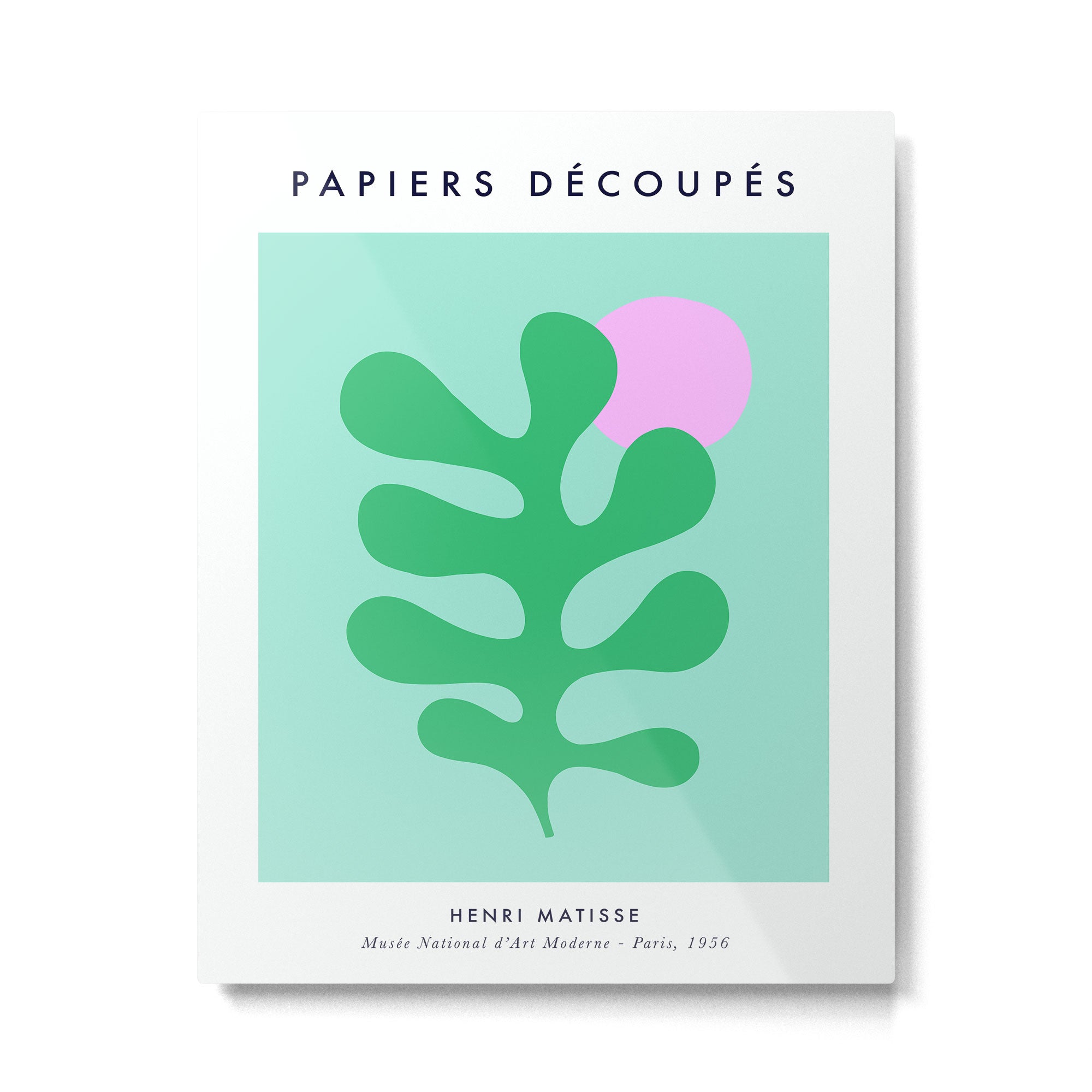 Matisse Poster 2. Leaf & Sun in Green & Pink Metal Print Gallery Image 4