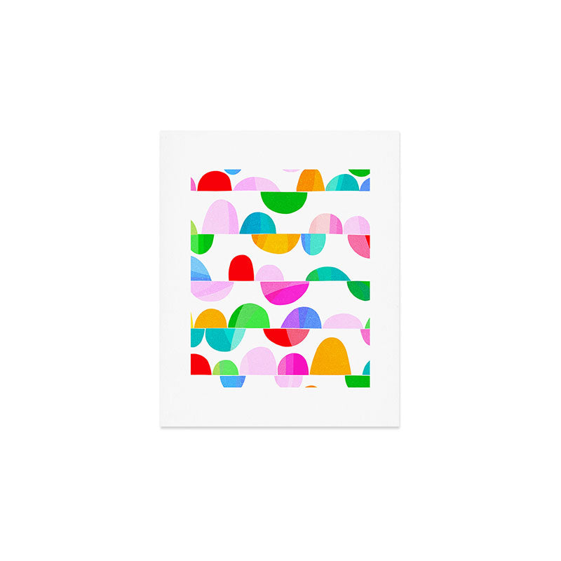 Mid Century Abstract cut-out Pebbles 1. Colourful Art Print Gallery Image 1