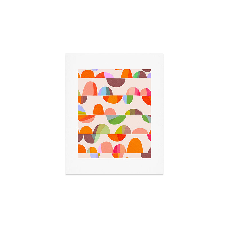 Mid Century Abstract cut-out Pebbles 2. Cosy Retro Art Print Gallery Image 1