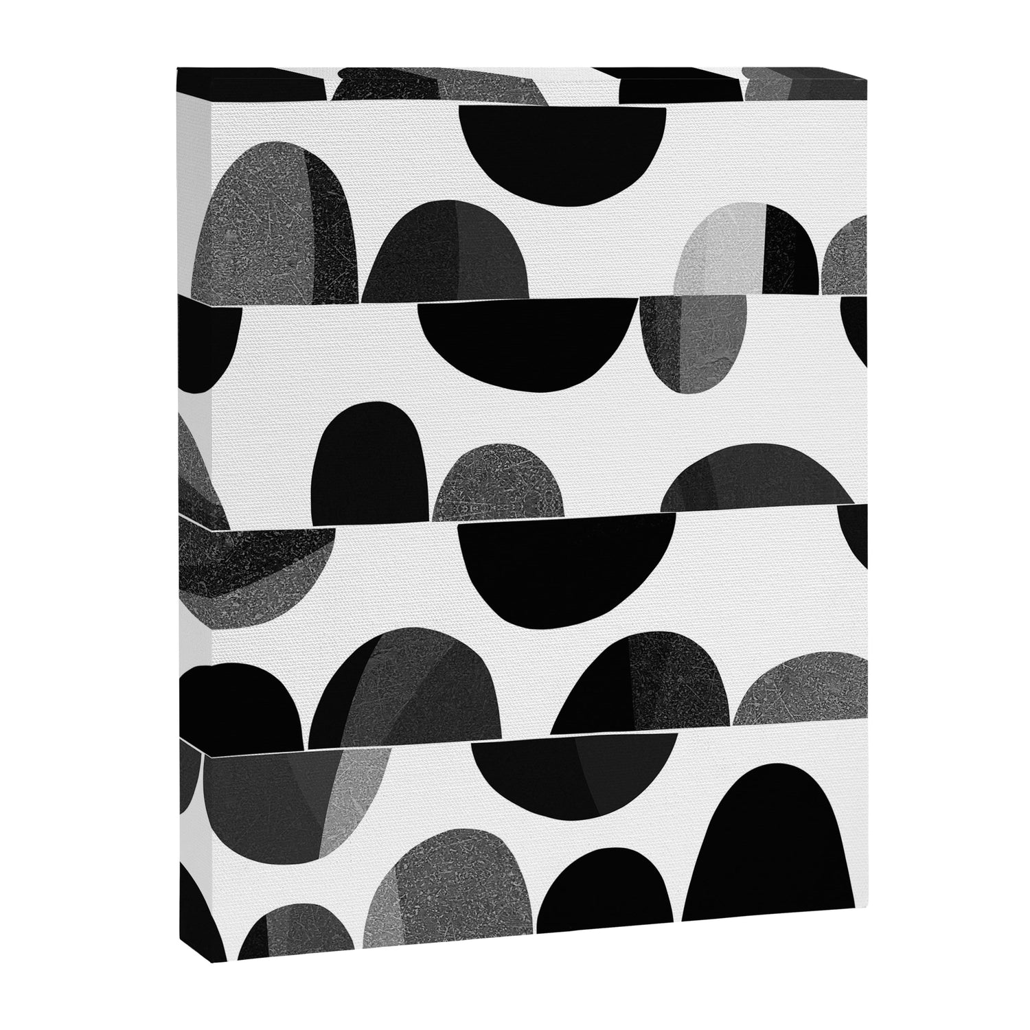 Mid Century Abstract cut-out Pebbles 3. Black and white Canvas Print Gallery Image 3