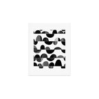 Mid Century Abstract cut-out Pebbles 3. Black and white Art Print Gallery Image 1