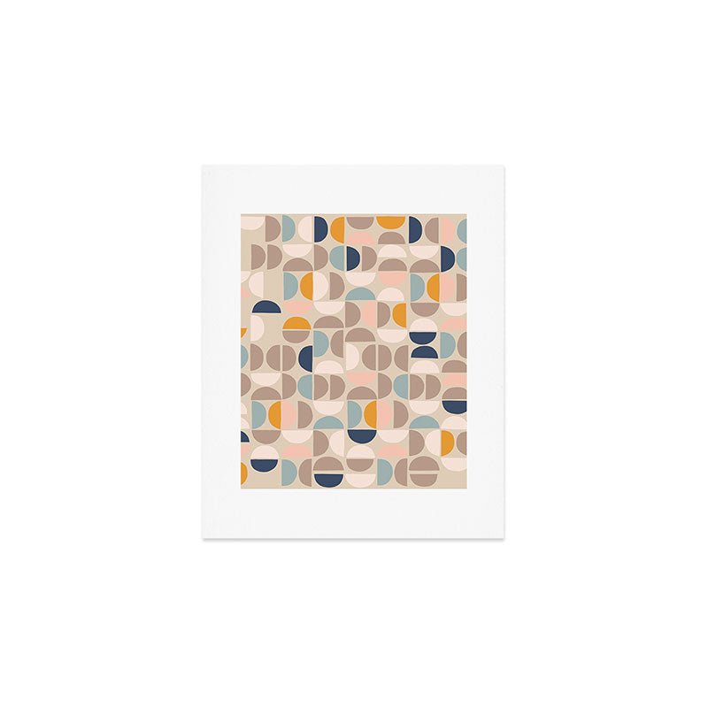 Mid Century Modern organic geometric pattern 1 Art Print Gallery Image 1