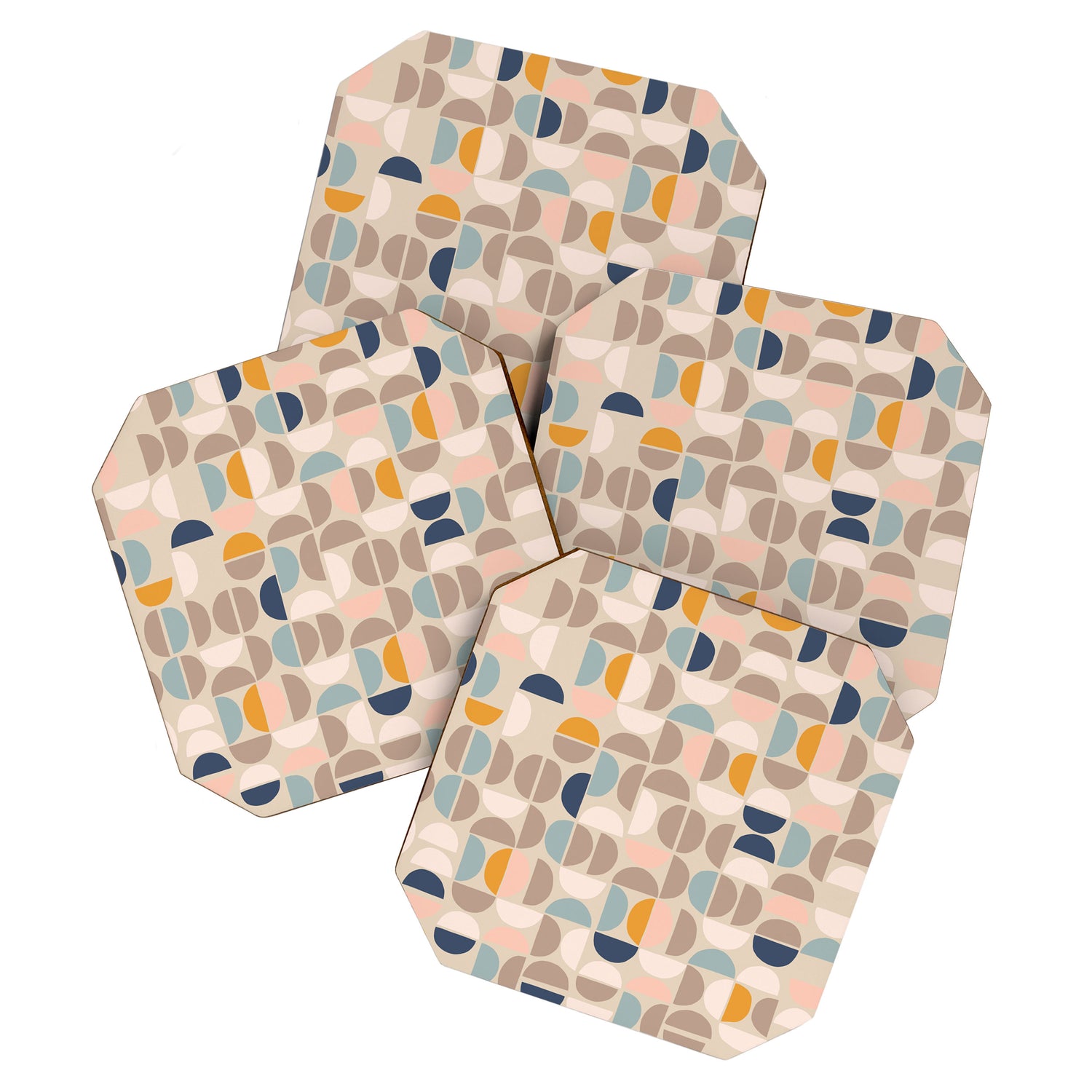 Mid Century Modern organic geometric pattern 1 Coaster Gallery Image 1