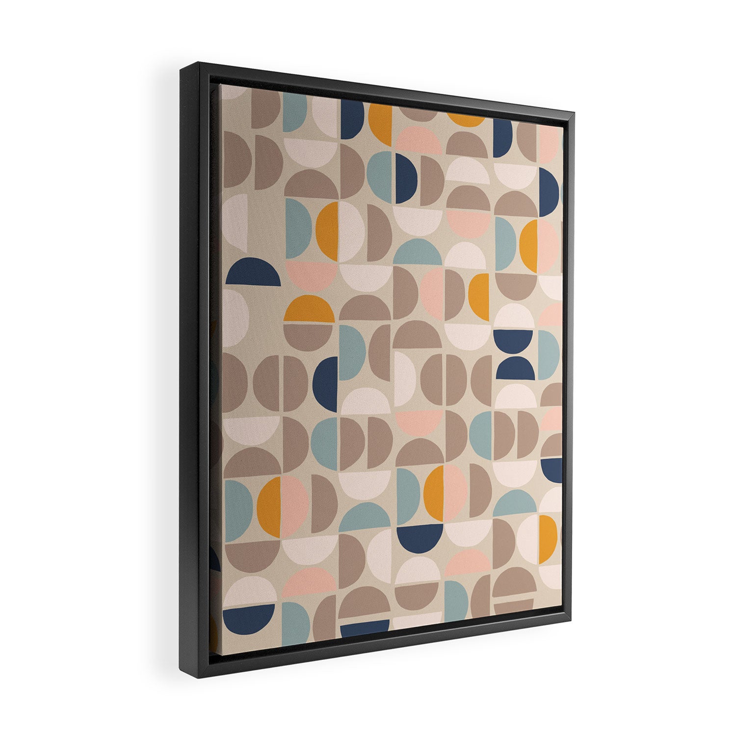 Mid Century Modern organic geometric pattern 1 Framed Canvas Print Gallery Image 2