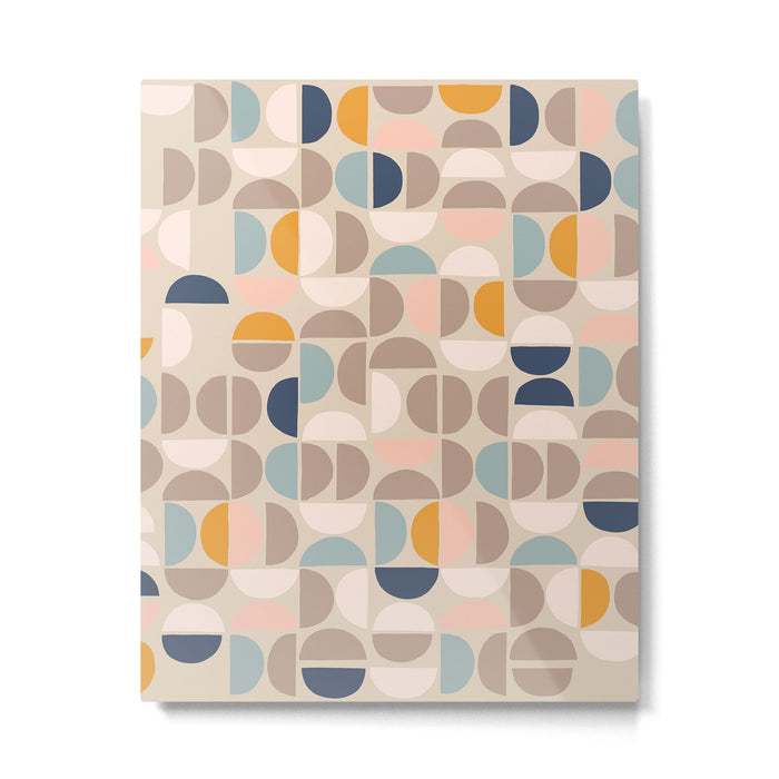 Mid Century Modern organic geometric pattern 1 Metal Print Gallery Image 1
