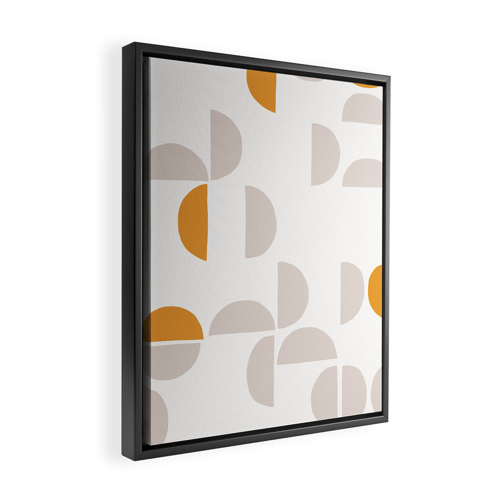 Mid Century Modern organic geometric snow pattern 7 Framed Canvas Print Gallery Image 2