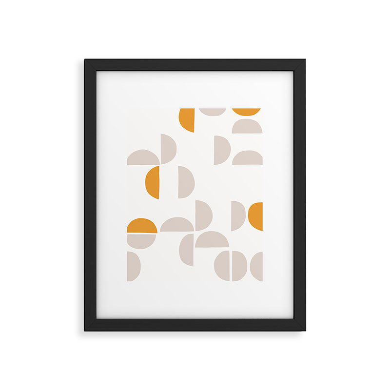 Mid Century Modern organic geometric snow pattern 7 Framed Art Print Gallery Image 6