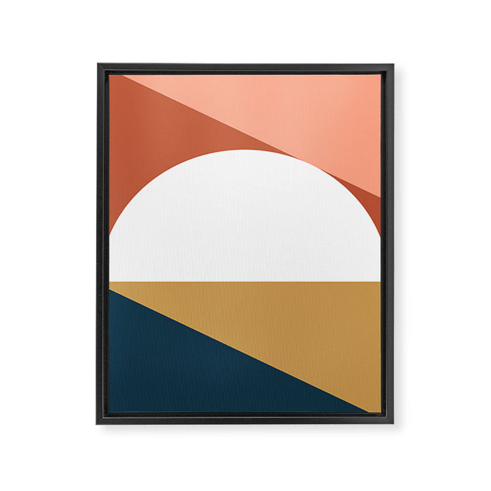 Mid Century Modern Sunset Nº1 Framed Canvas Print Gallery Image 1