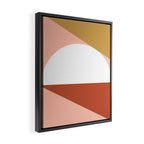 Mid Century Modern Sunset - Terracotta Peach Mustard Framed Canvas Print Gallery Image 2