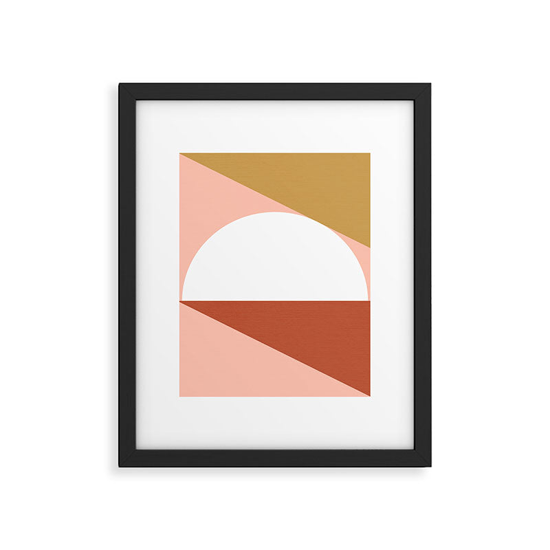 Mid Century Modern Sunset - Terracotta Peach Mustard Framed Art Print Gallery Image 5