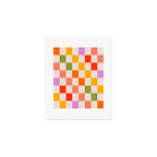 Mid Mod Colourful Sunny Check Pattern Art Print Gallery Image 1