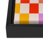 Mid Mod Colourful Sunny Check Pattern Framed Canvas Print Gallery Image 3
