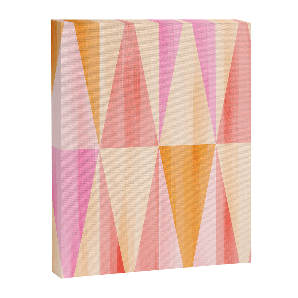 Mid Mod Deco Diamond Pattern 2. Peachy Canvas Print Gallery Image 6