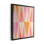 Mid Mod Deco Diamond Pattern 2. Peachy Framed Canvas Print Gallery Image 2
