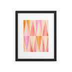 Mid Mod Deco Diamond Pattern 2. Peachy Framed Art Print Gallery Image 5