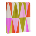 Mid Mod Diamond Pattern 1. textured Pink Green  Canvas Print Gallery Image 6
