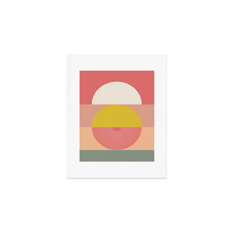 Mid Mod Geometry Abstract 1/2 - Peach Fuzz Art Print Gallery Image 1