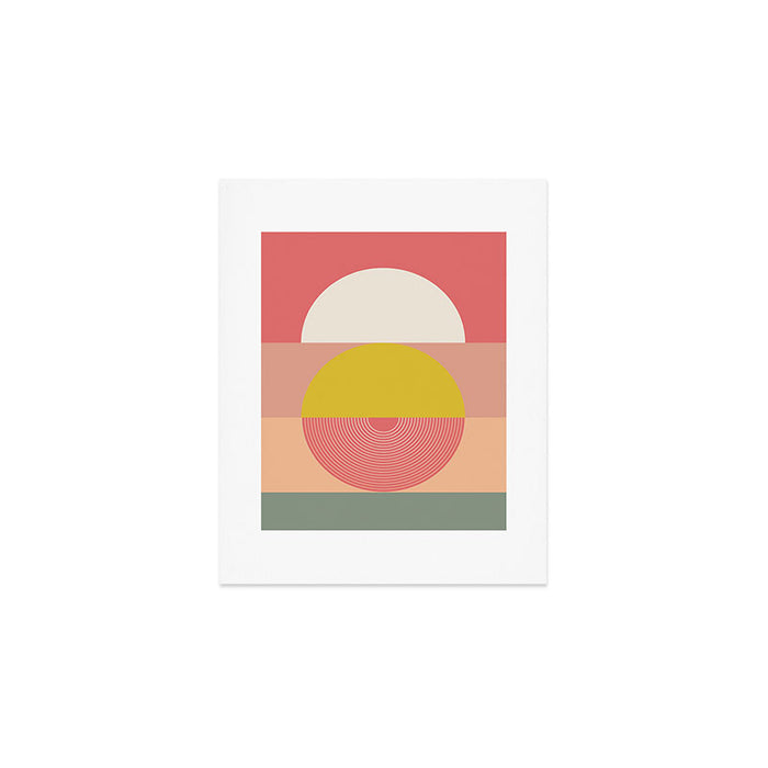 Mid Mod Geometry Abstract 1/2 - Peach Fuzz Art Print Gallery Image 1